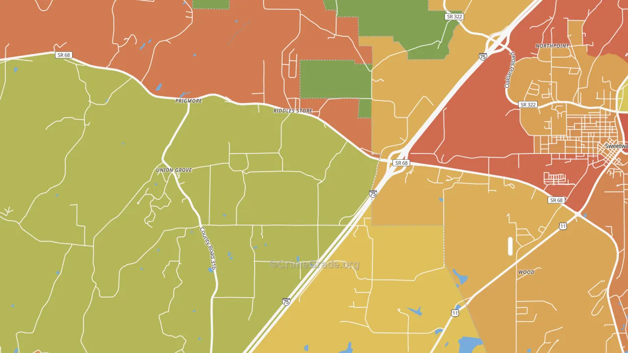 Riddles Store, TN Map of Drug-Related Crime Rates