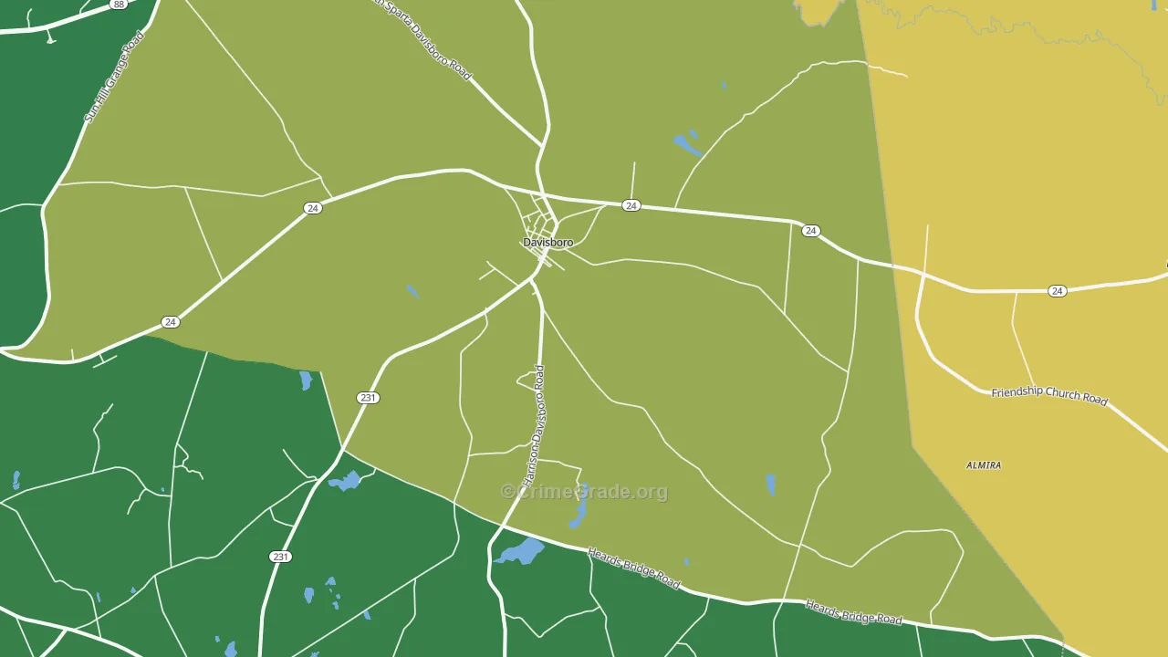 Riddleville, GA Map of Drug-Related Crime Rates