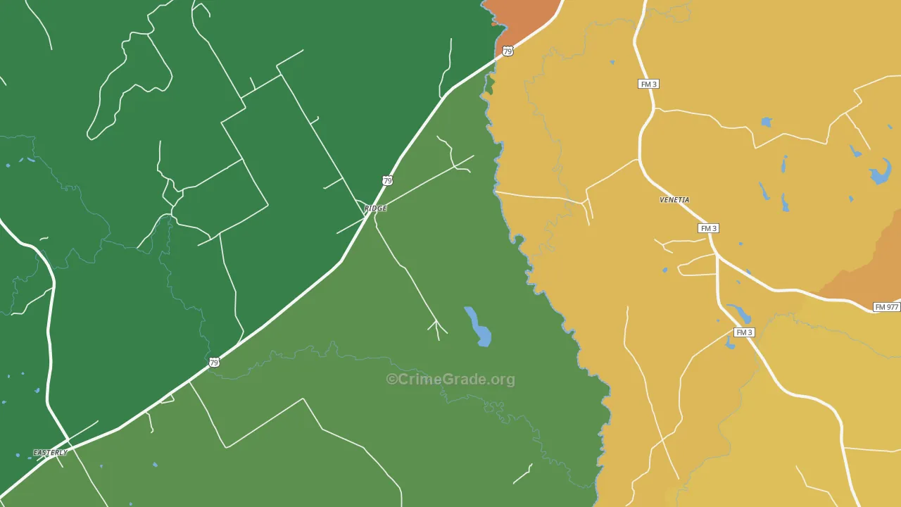 Ridge, TX Map of Drug-Related Crime Rates