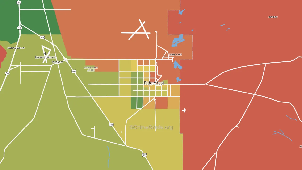 Ridgecrest, CA Map of Drug-Related Crime Rates