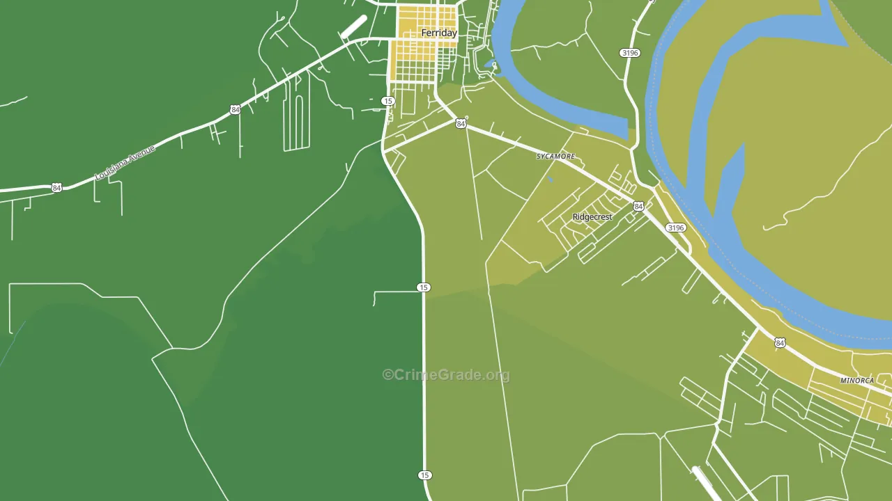 Ridgecrest, LA Map of Drug-Related Crime Rates
