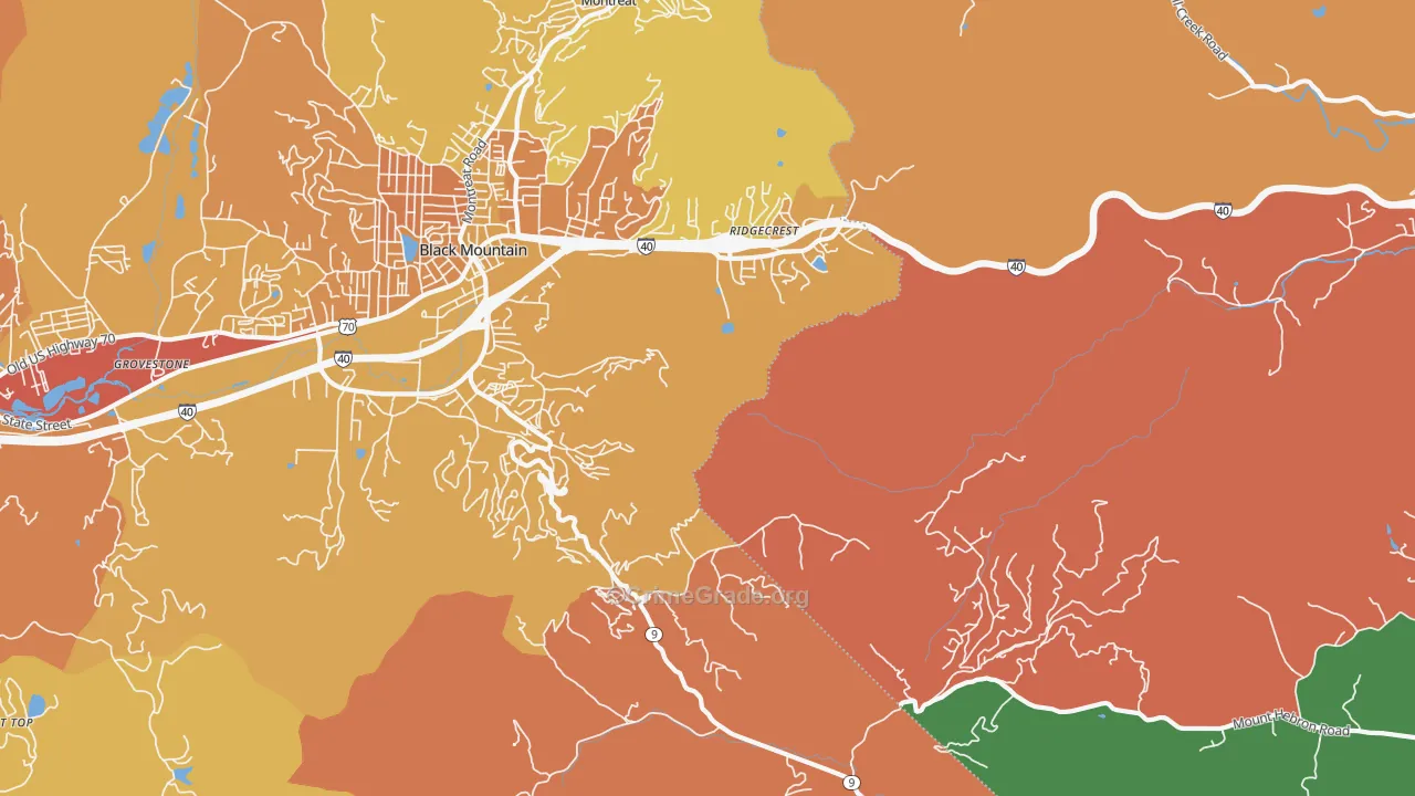 Ridgecrest, NC Map of Drug-Related Crime Rates