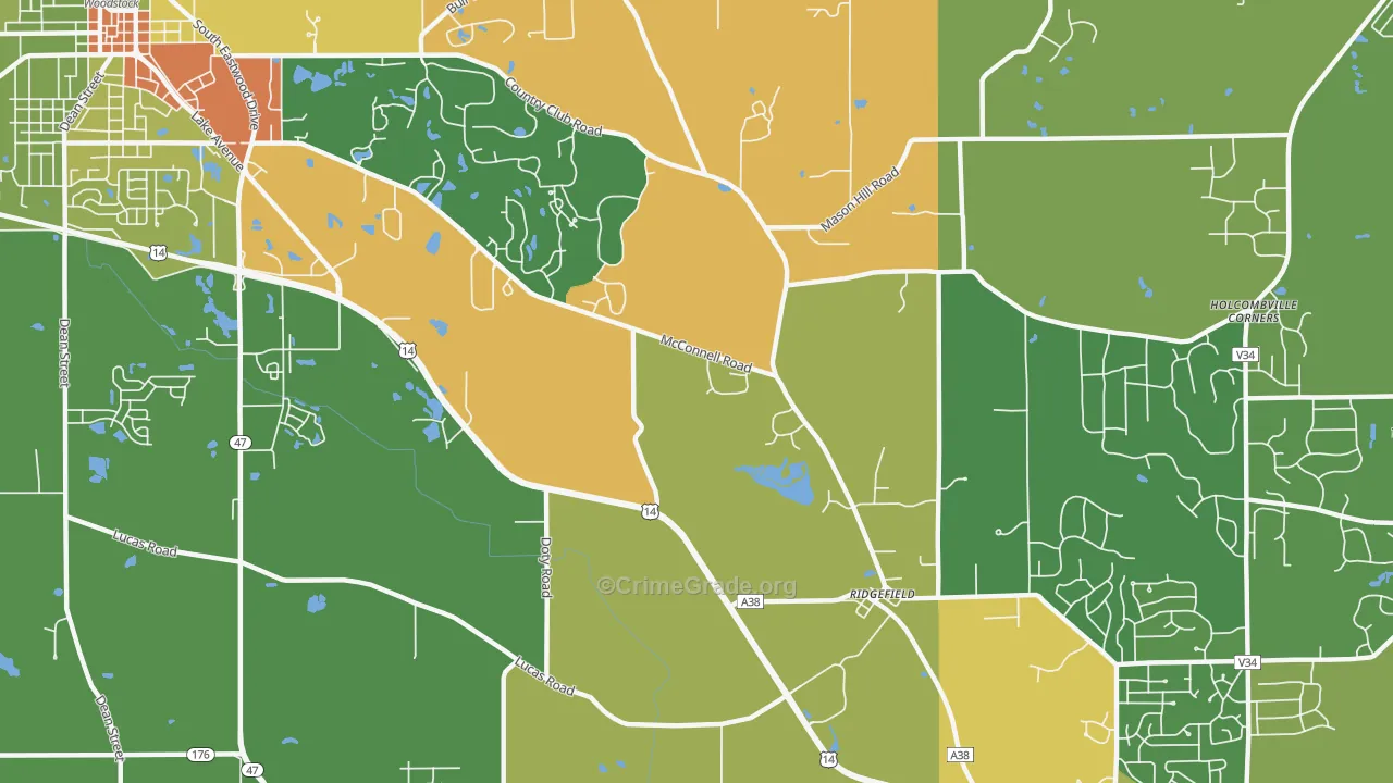 Ridgefield, IL Map of Drug-Related Crime Rates