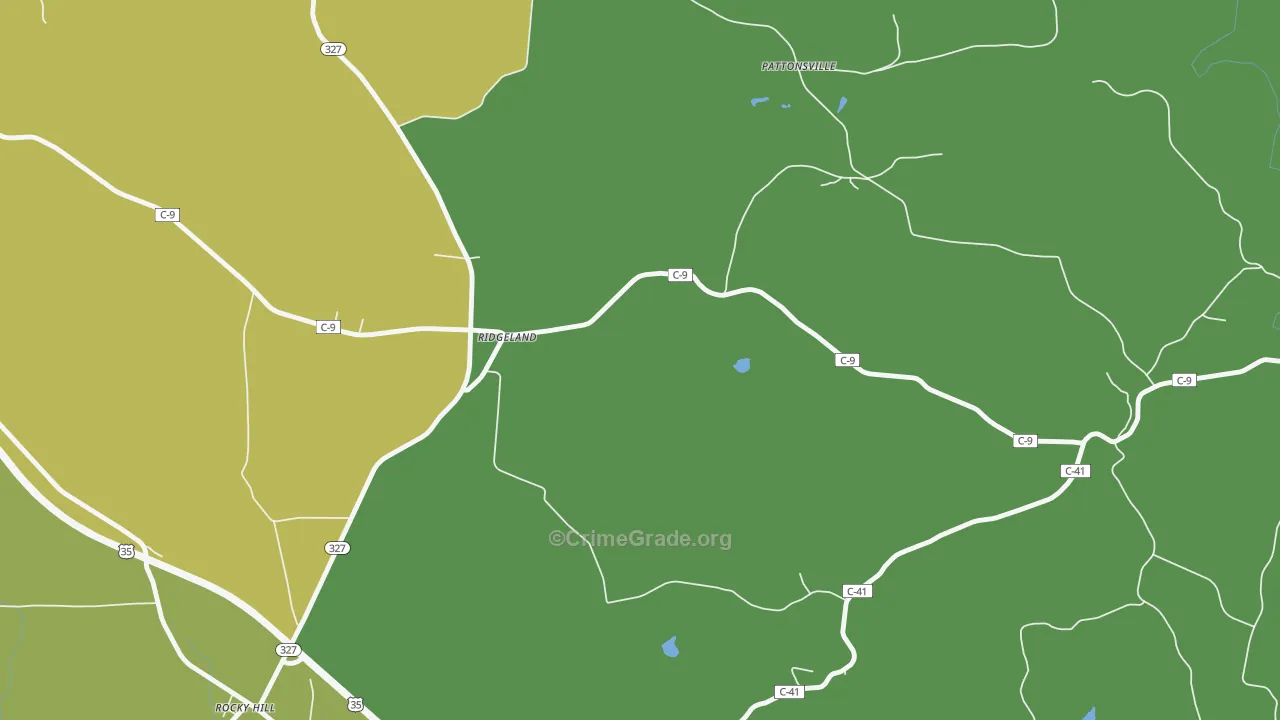 Ridgeland, OH Map of Drug-Related Crime Rates