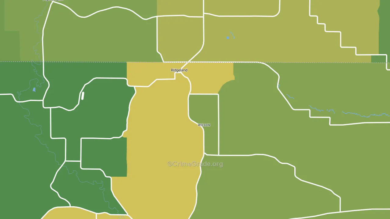 Ridgeland, WI Map of Drug-Related Crime Rates