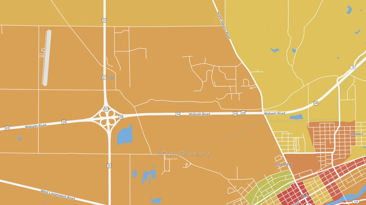 Ridgeview, IN Map of Drug-Related Crime Rates