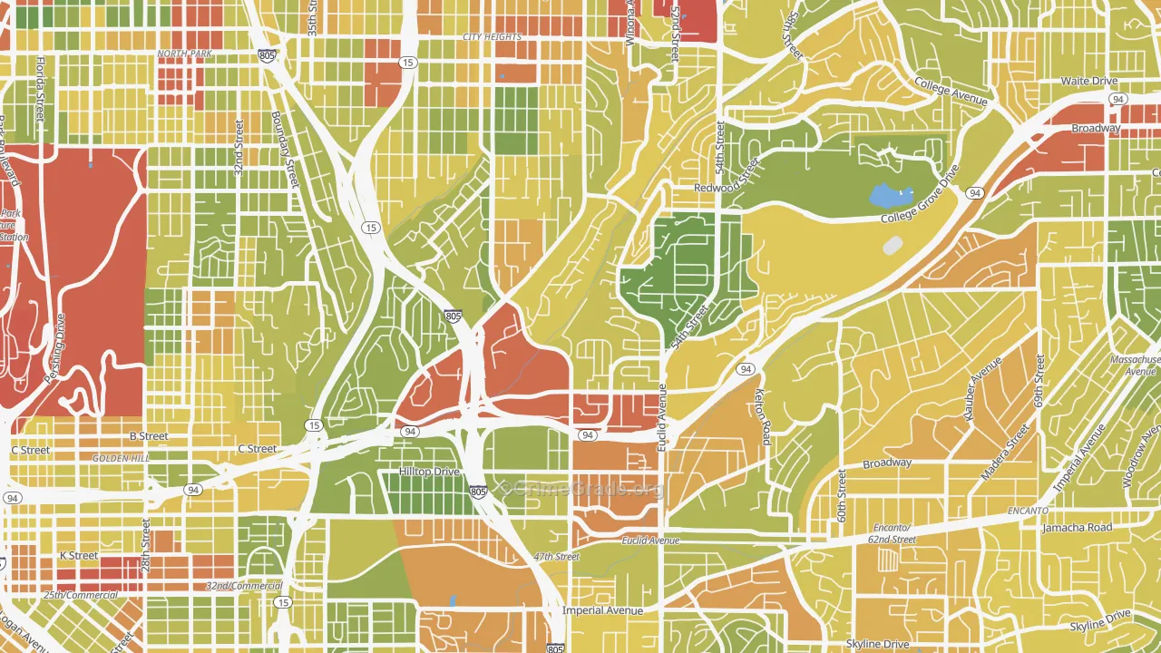 Ridgeview-Webster, San Diego, CA Map of Drug-Related Crime Rates