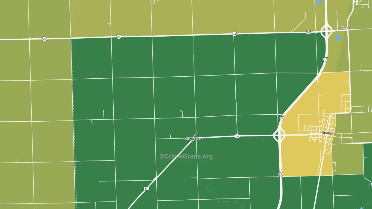 Ridgeville, IL Map of Drug-Related Crime Rates