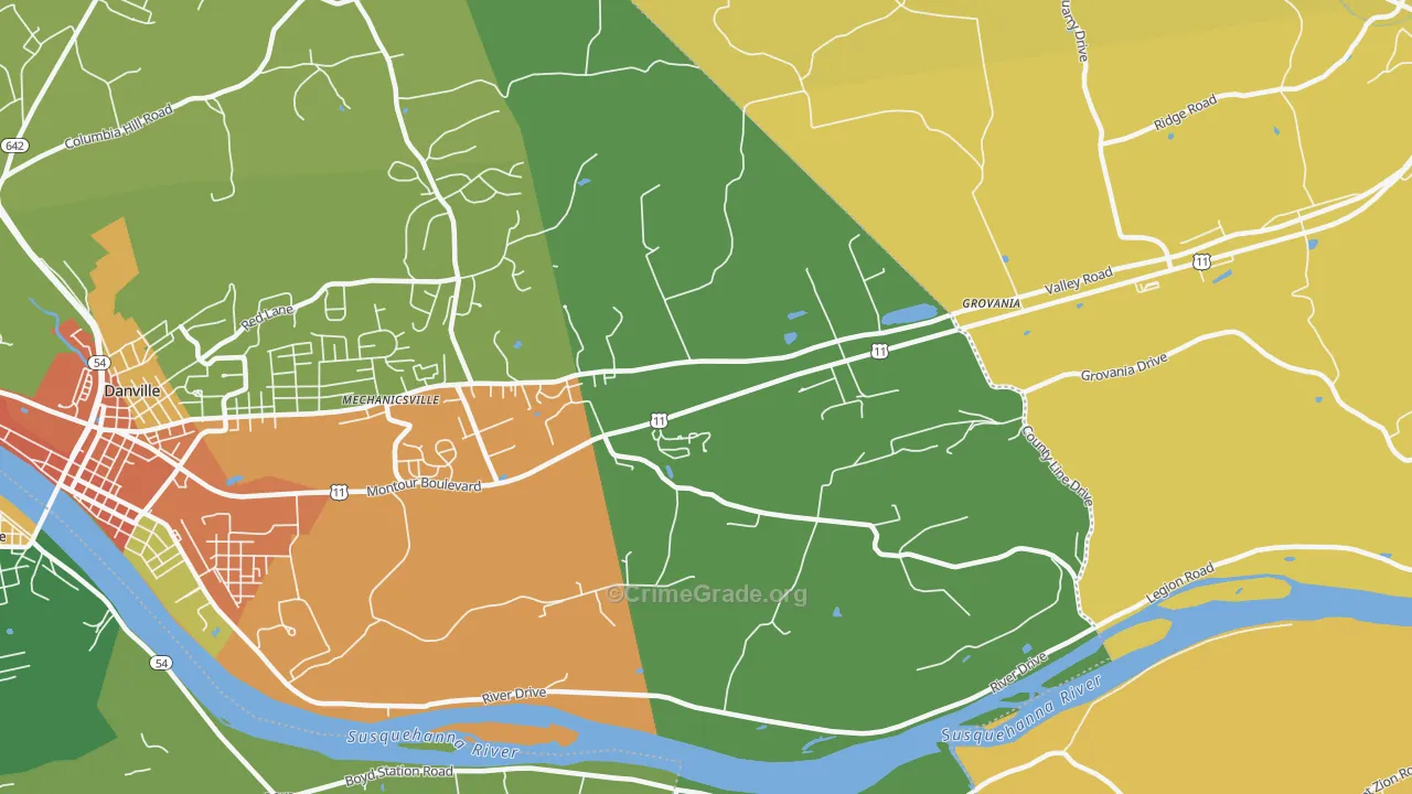 Ridgeville, PA Map of Drug-Related Crime Rates