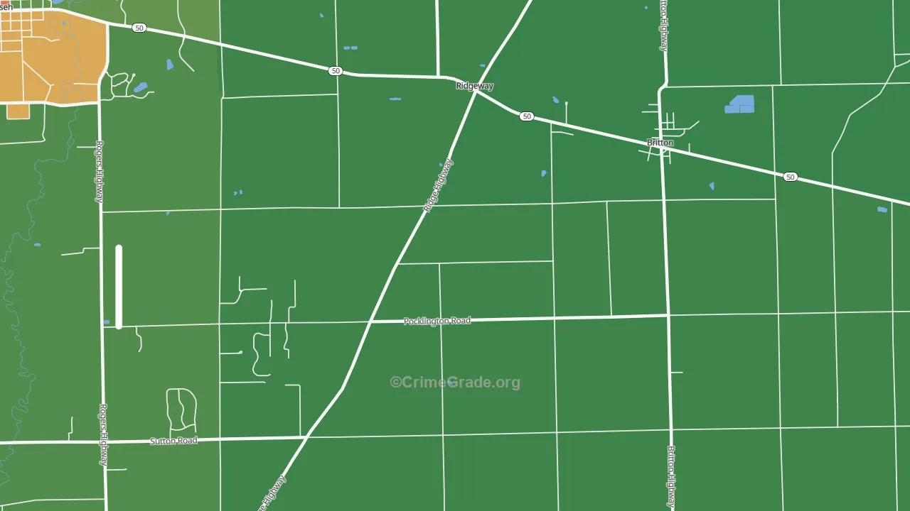 Ridgeway, MI Map of Drug-Related Crime Rates