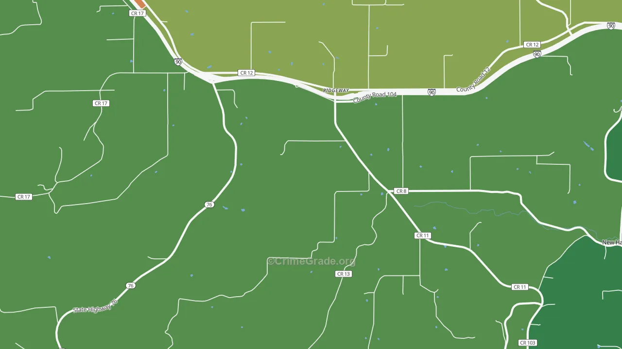 Ridgeway, MN Map of Drug-Related Crime Rates
