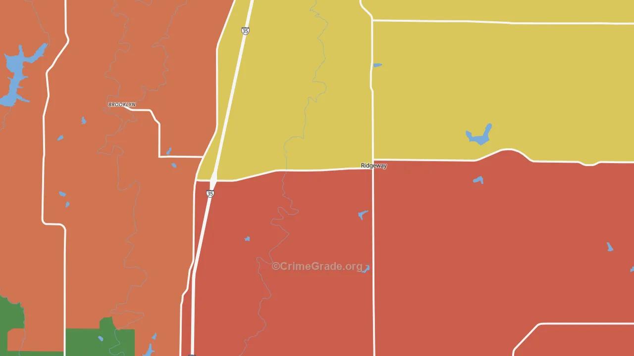 Ridgeway, MO Map of Drug-Related Crime Rates