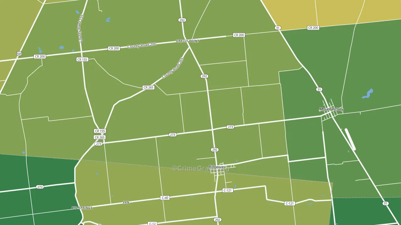 Ridgeway, OH Map of Drug-Related Crime Rates