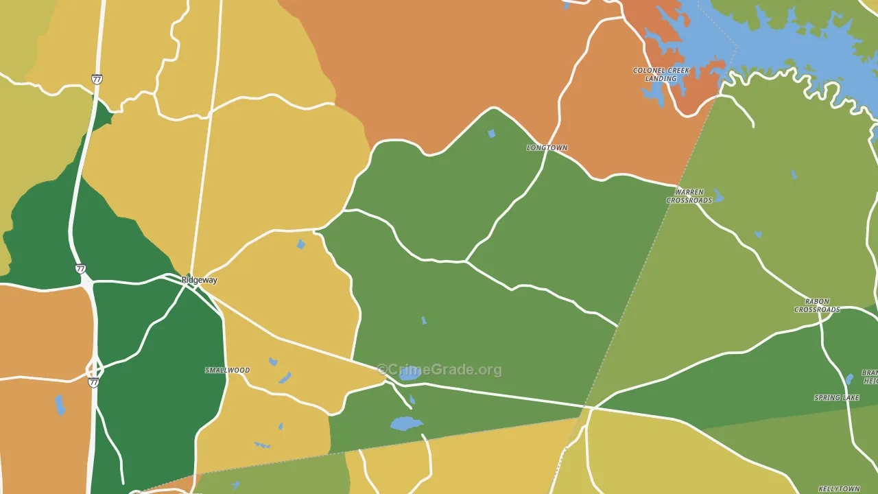 Ridgeway, SC Map of Drug-Related Crime Rates