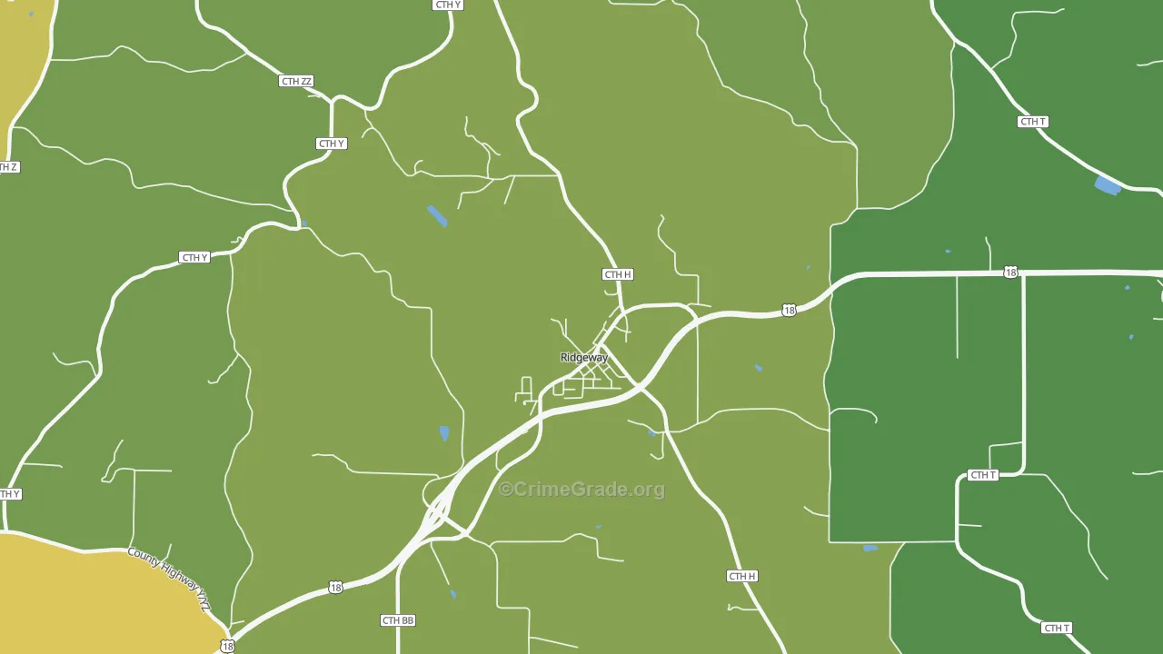Ridgeway, WI Map of Drug-Related Crime Rates