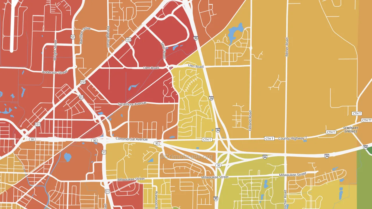 Ridgewood, Madison, WI Map of Drug-Related Crime Rates