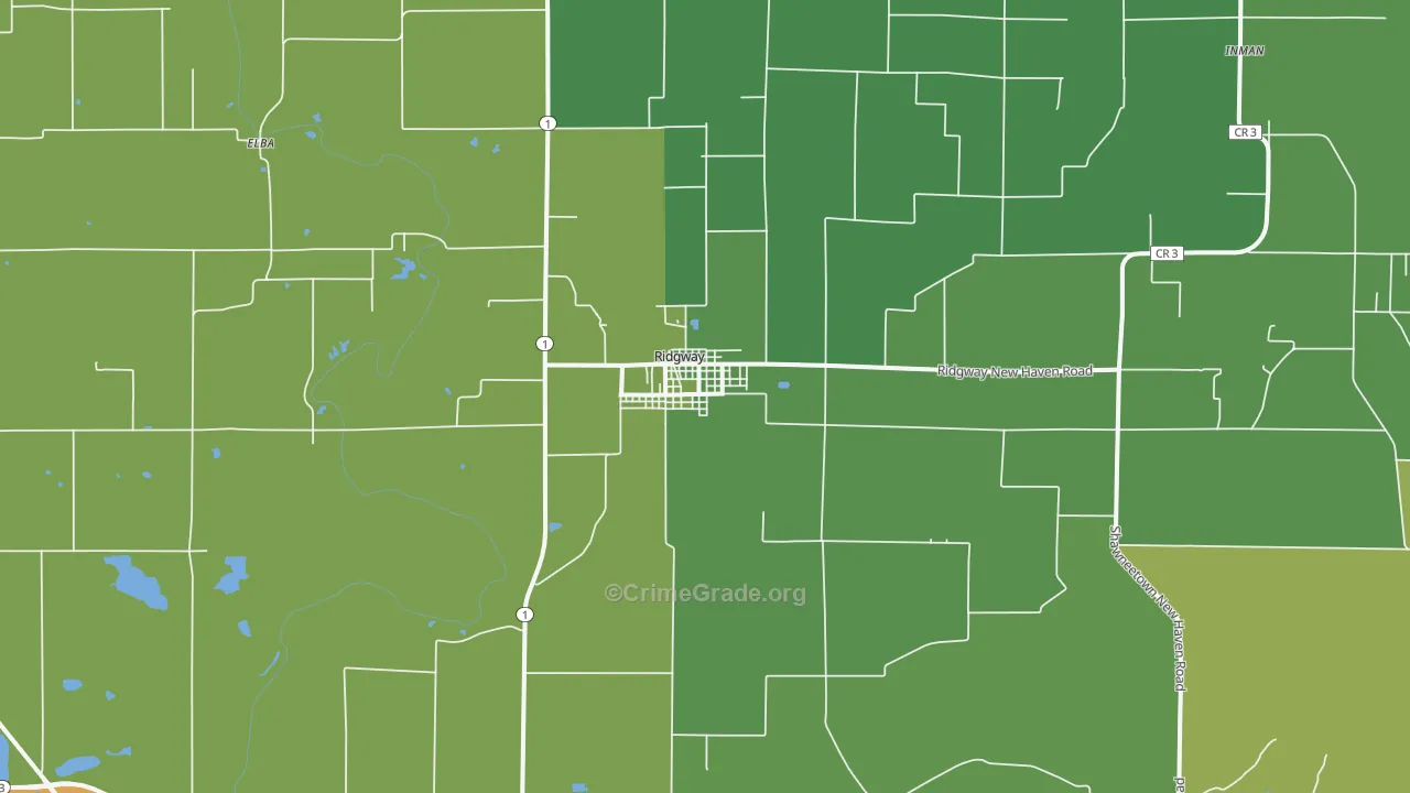 Ridgway, IL Map of Drug-Related Crime Rates