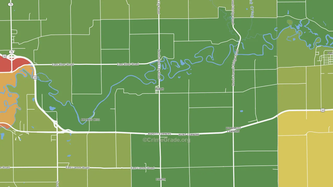 Ridott, IL Map of Drug-Related Crime Rates