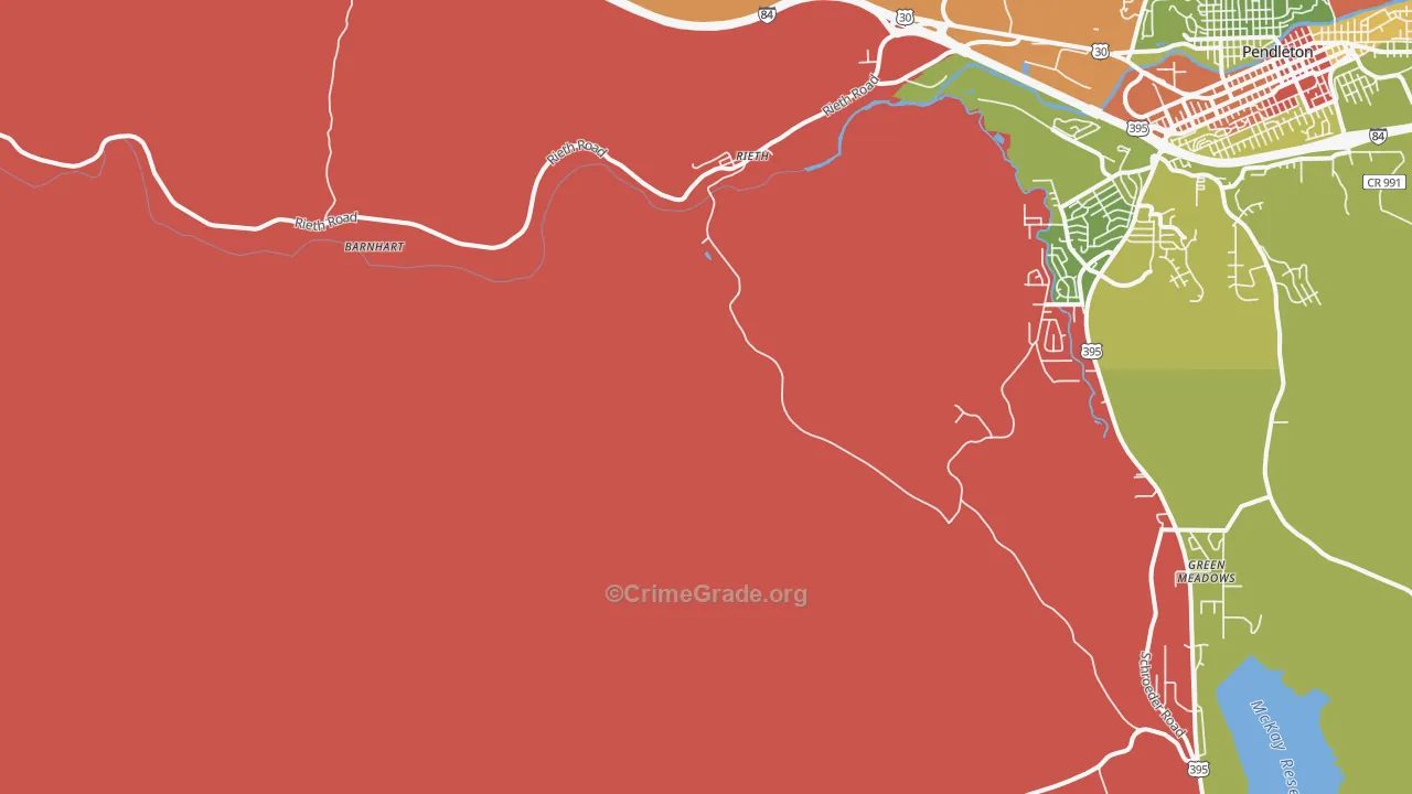 Rieth, OR Map of Drug-Related Crime Rates
