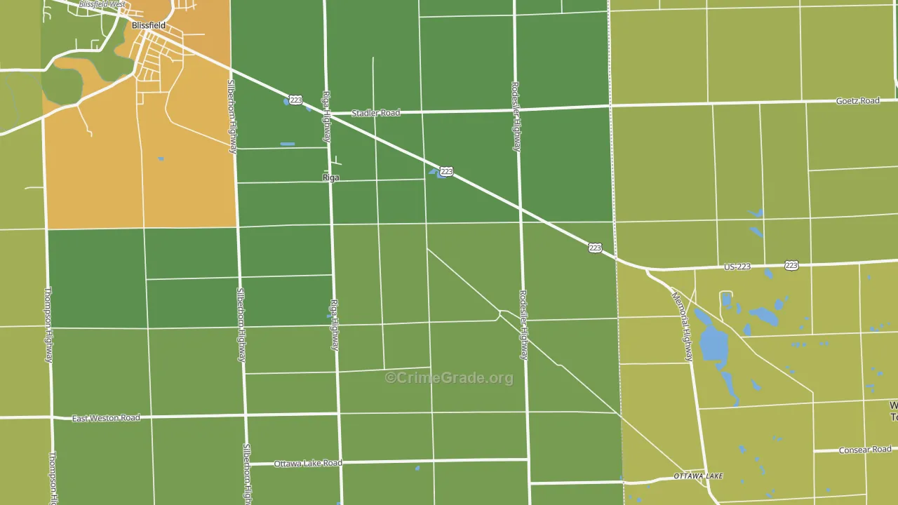 Riga, MI Map of Drug-Related Crime Rates
