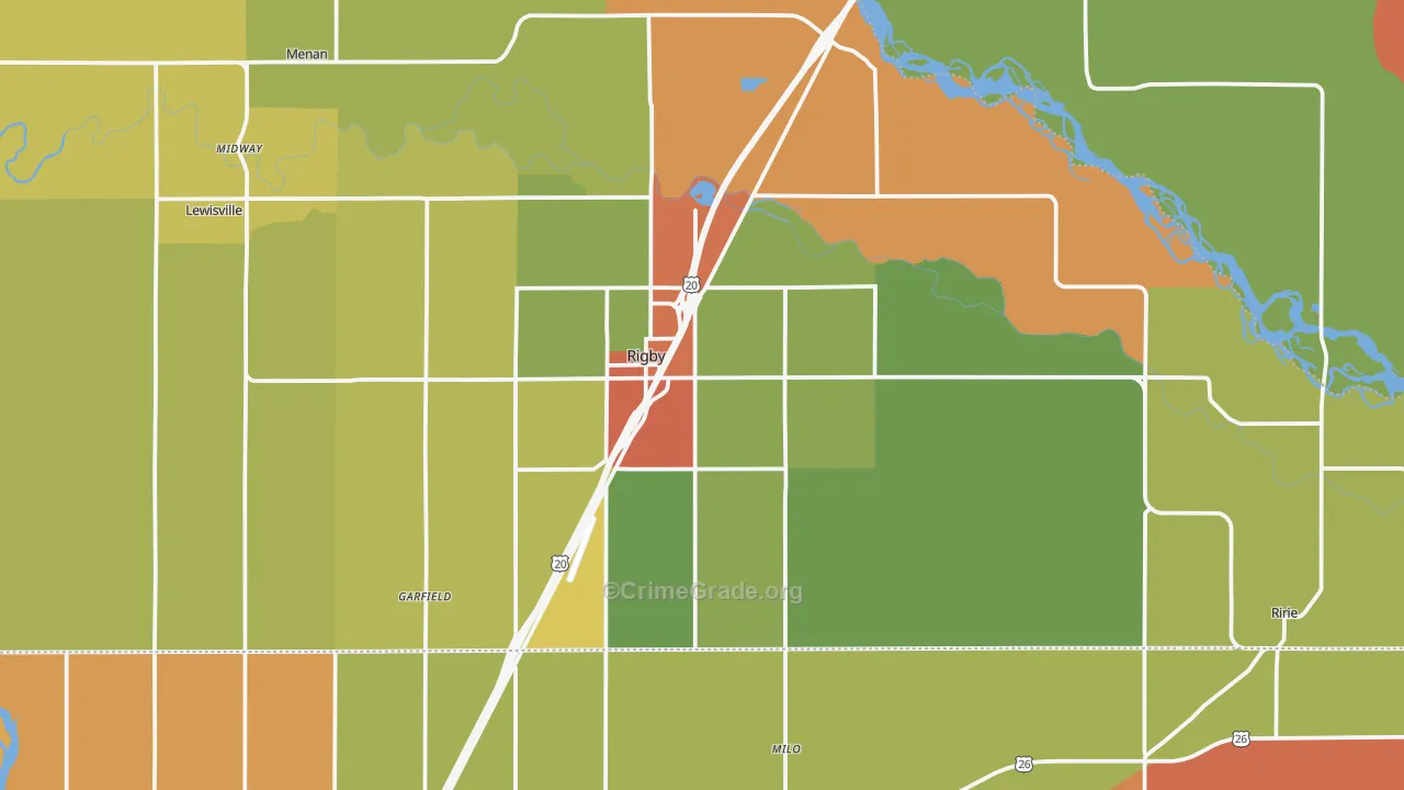 Rigby, ID Map of Drug-Related Crime Rates