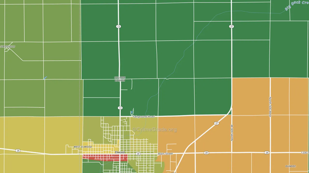 Rigdon, IN Map of Drug-Related Crime Rates