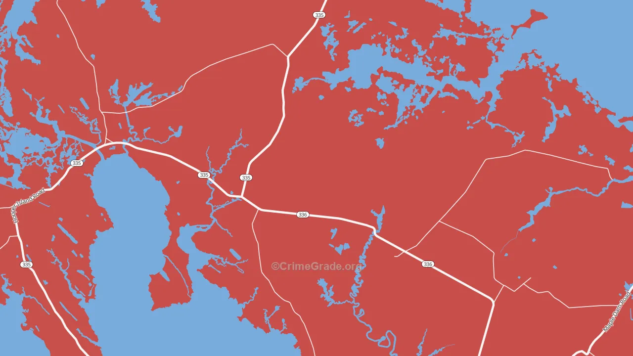 Riggins Corner, MD Map of Drug-Related Crime Rates