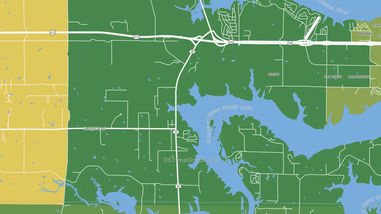 Rigsby, OK Map of Drug-Related Crime Rates