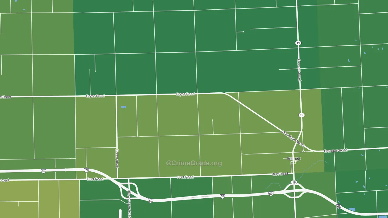 Riley Center, MI Map of Drug-Related Crime Rates