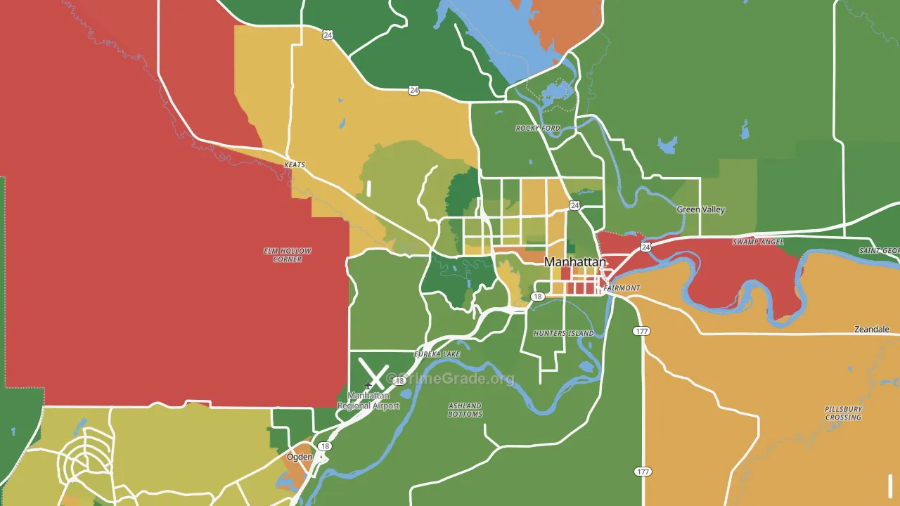 Riley County, KS Map of Drug-Related Crime Rates