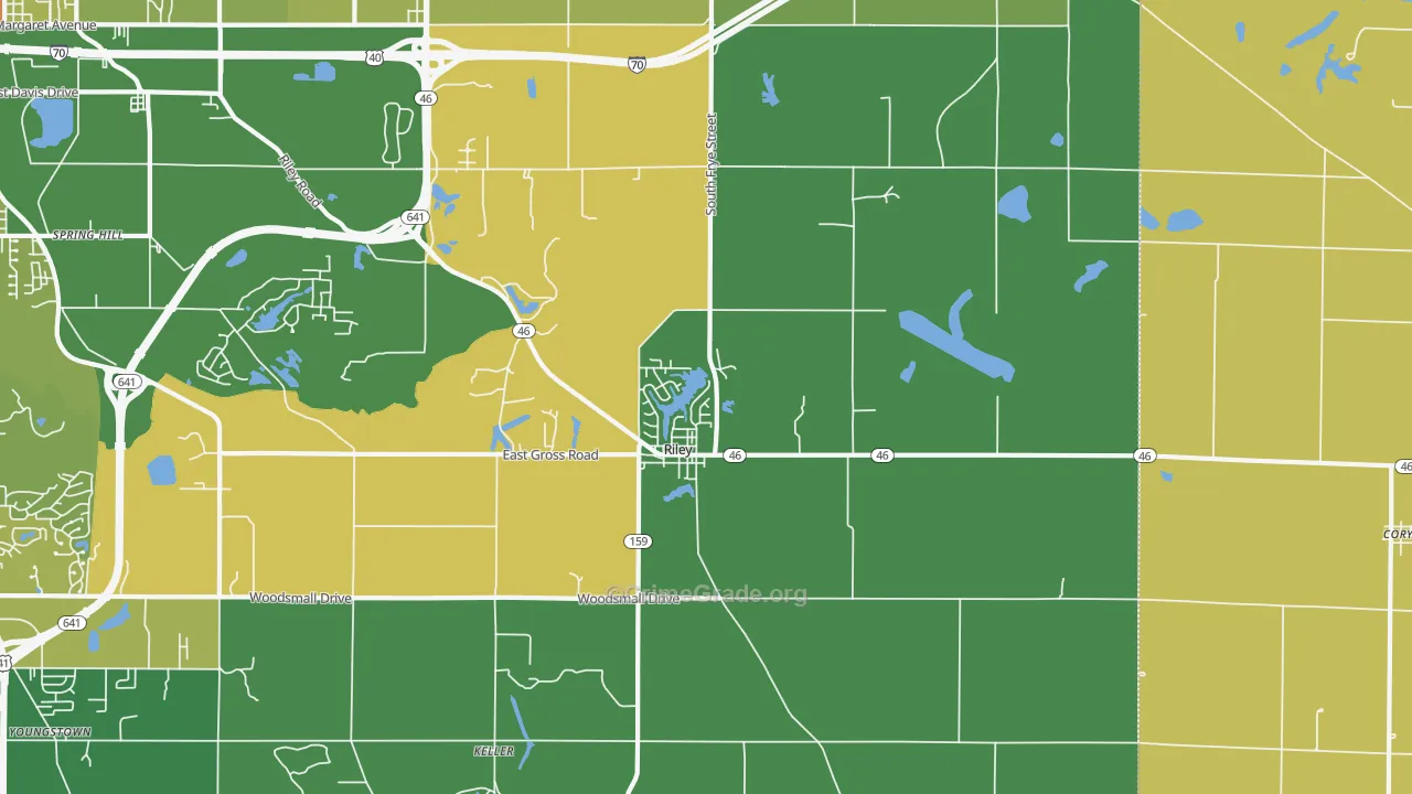 Riley, IN Map of Drug-Related Crime Rates