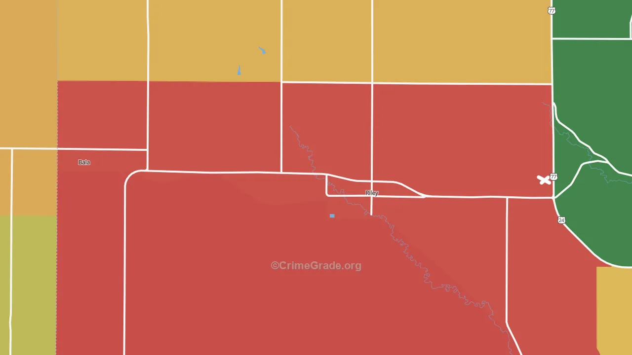 Riley, KS Map of Drug-Related Crime Rates