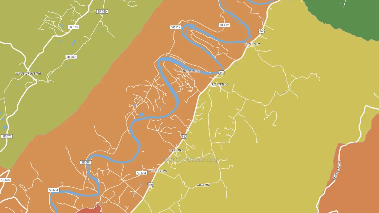 Rileyville, VA Map of Drug-Related Crime Rates