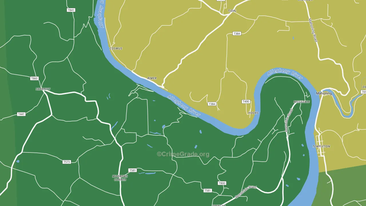 Rimer, PA Map of Drug-Related Crime Rates