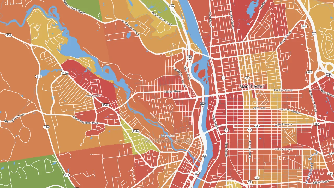 Rimmon Heights, Manchester, NH Map of Drug-Related Crime Rates