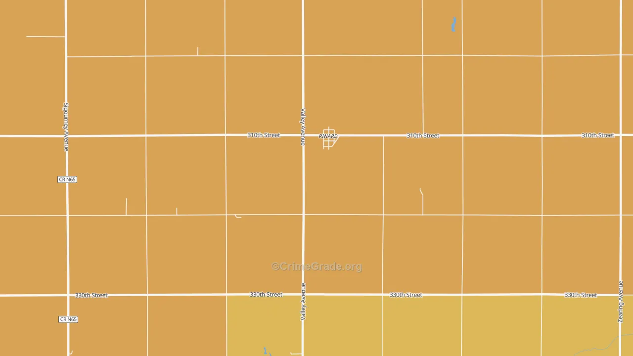 Rinard, IA Map of Drug-Related Crime Rates