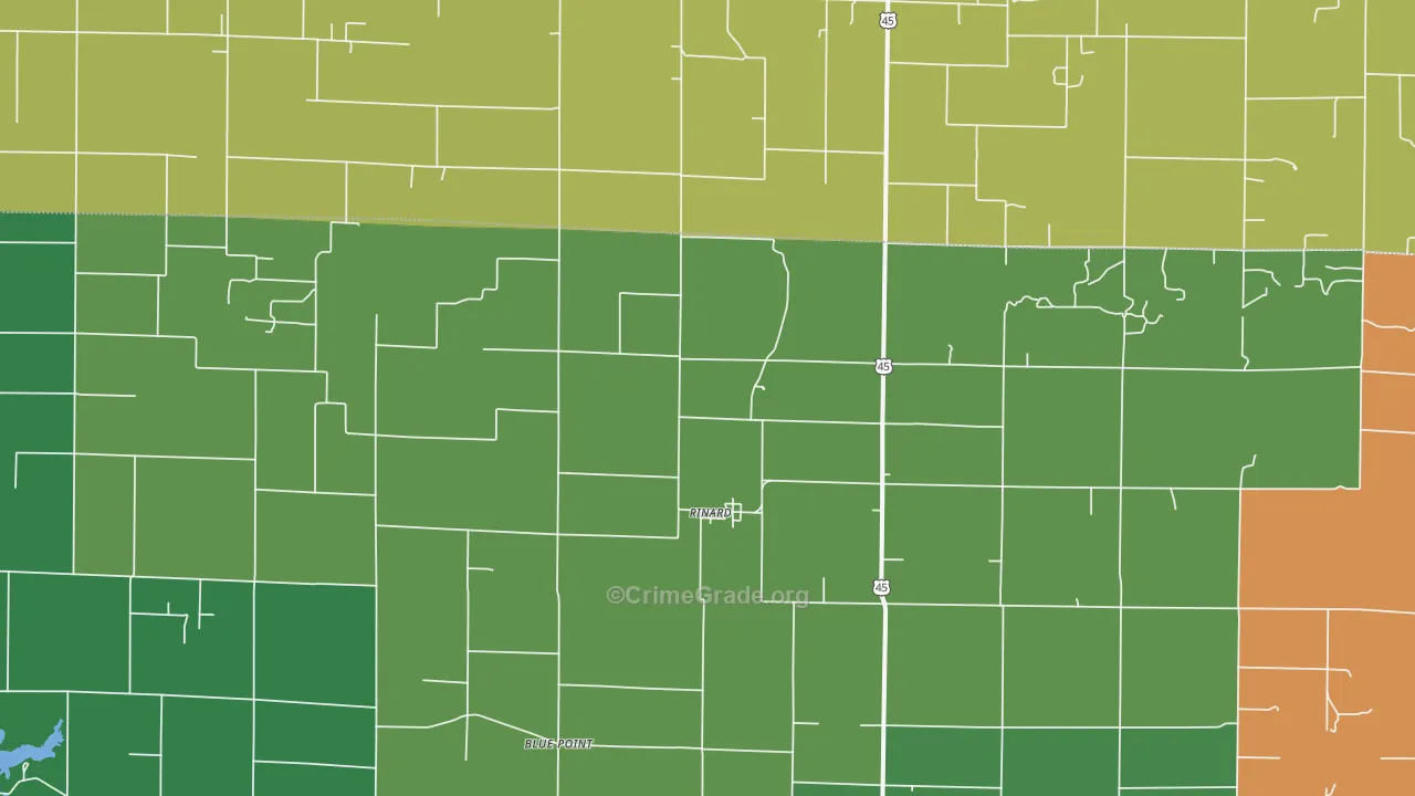 Rinard, IL Map of Drug-Related Crime Rates