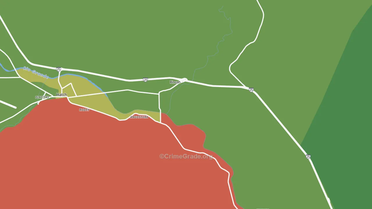 Rincon, NM Map of Drug-Related Crime Rates
