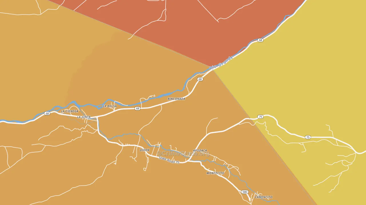 Rinconada, NM Map of Drug-Related Crime Rates
