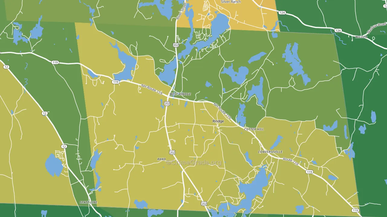 Rindge, NH Map of Drug-Related Crime Rates