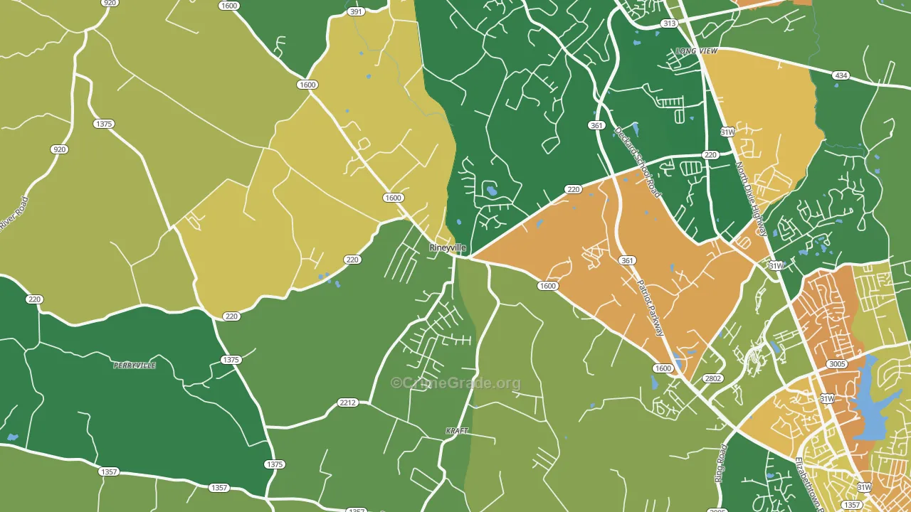 Rineyville, KY Map of Drug-Related Crime Rates