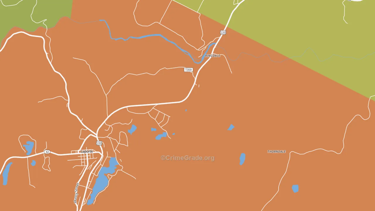 Ringdale, PA Map of Drug-Related Crime Rates
