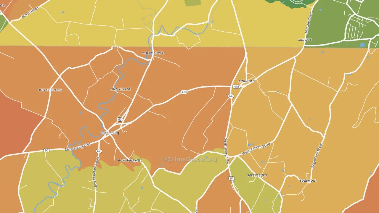Ringgold, MD Map of Drug-Related Crime Rates