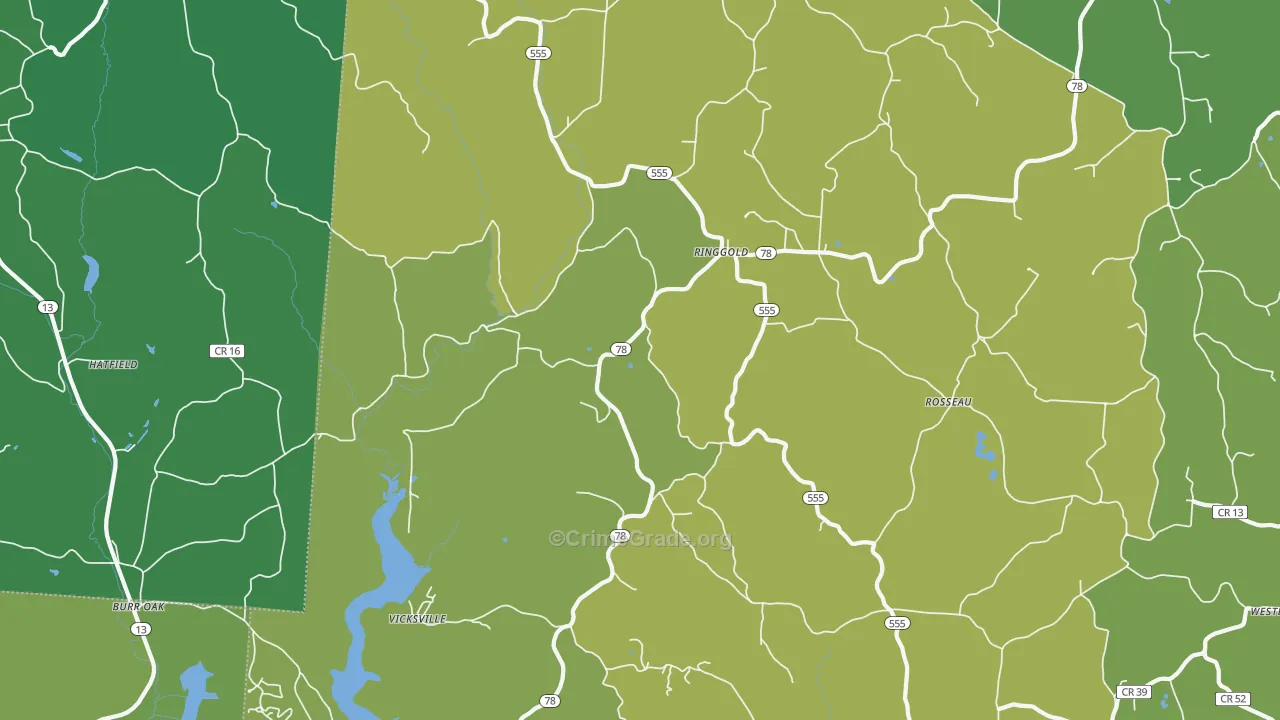 Ringgold, OH Map of Drug-Related Crime Rates