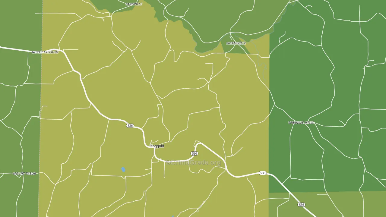 Ringgold, PA Map of Drug-Related Crime Rates