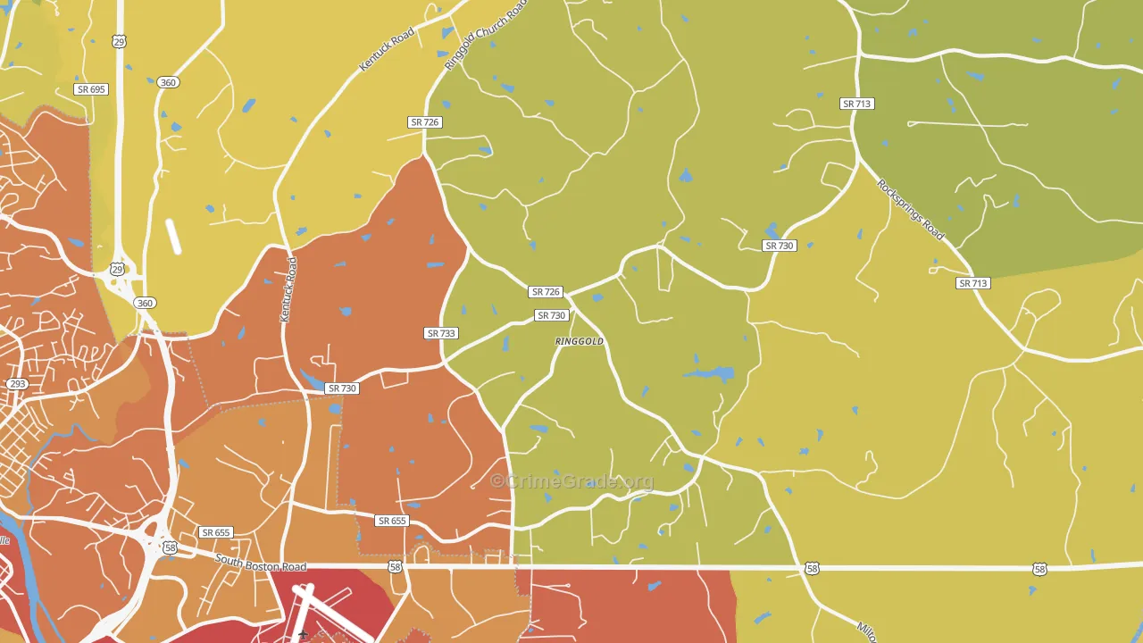 Ringgold, VA Map of Drug-Related Crime Rates