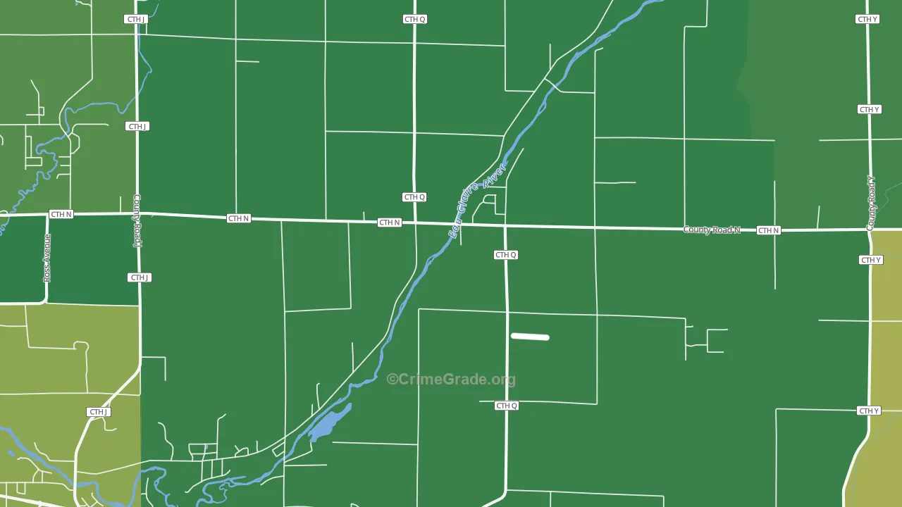 Ringle, WI Map of Drug-Related Crime Rates