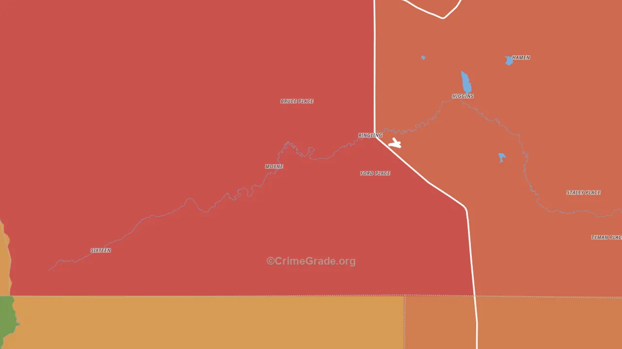 Ringling, MT Map of Drug-Related Crime Rates
