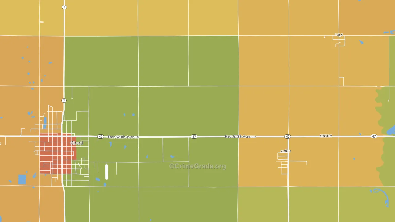 Ringo, KS Map of Drug-Related Crime Rates
