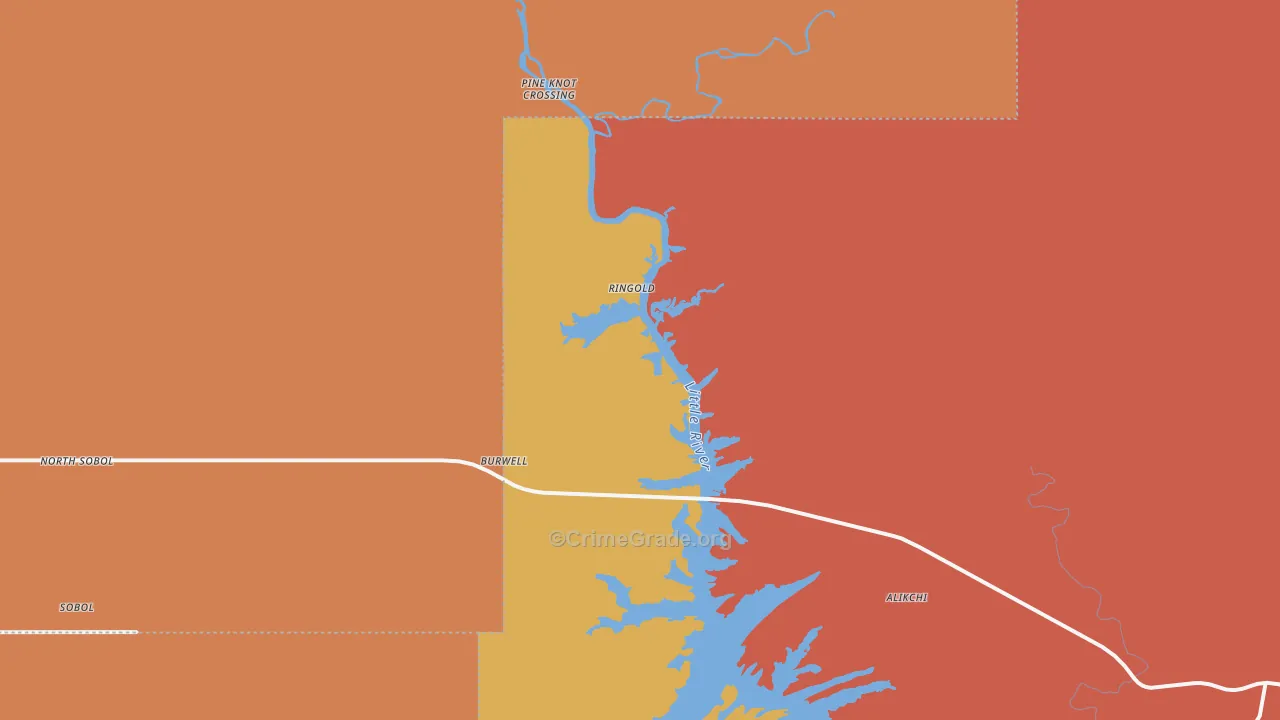 Ringold, OK Map of Drug-Related Crime Rates